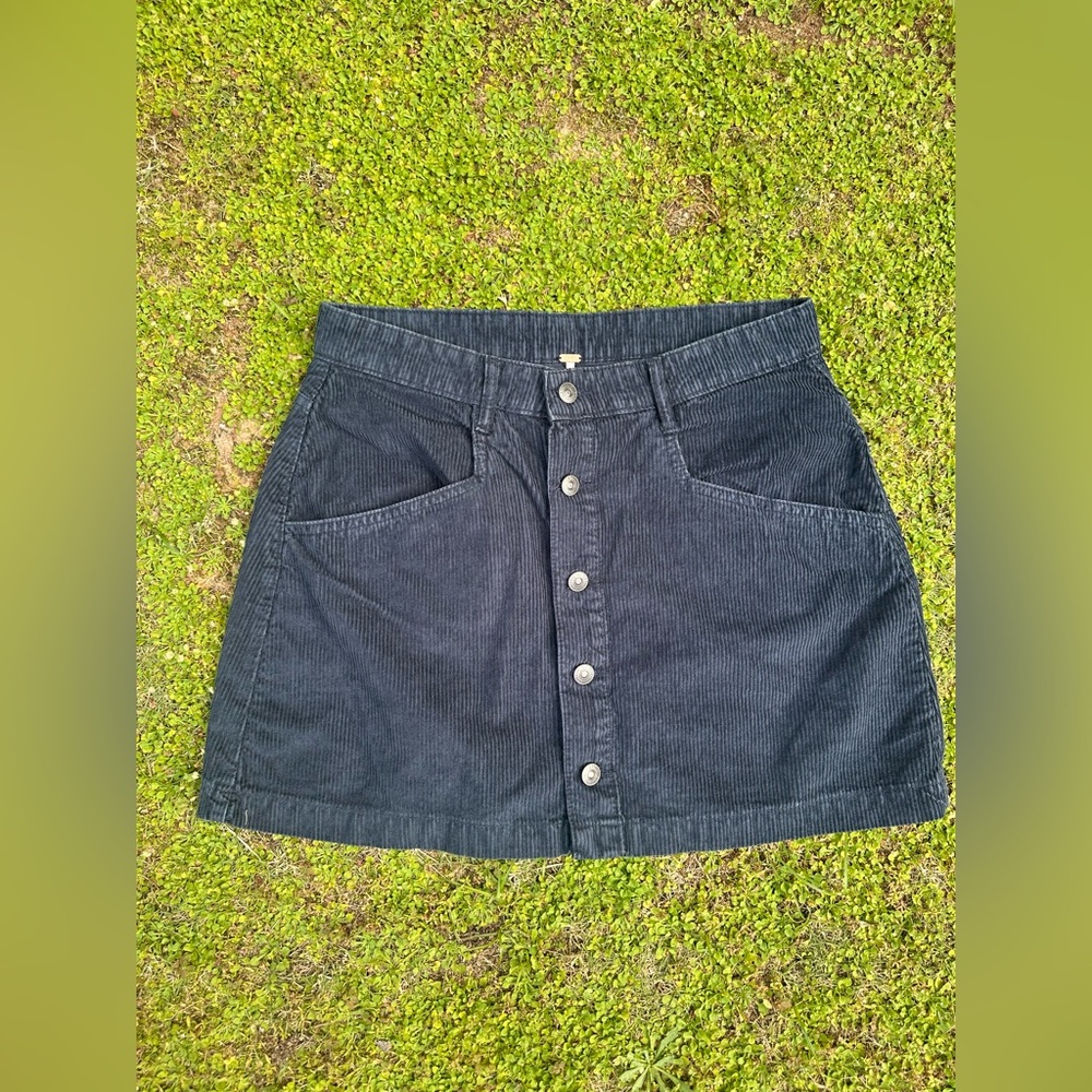 Free People Ray Corduroy Navy Blue Mini Skirt Size 10